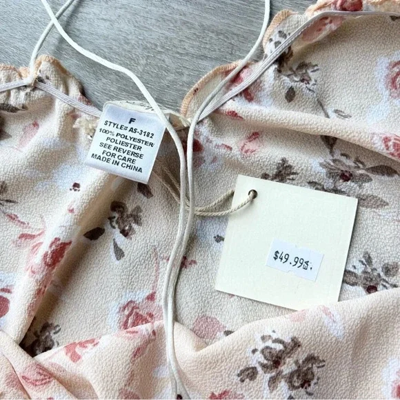 NWT A Shappe Apparel Floral Ivory Ruffles Night Dress Beach Dress - Picture 11 of 12